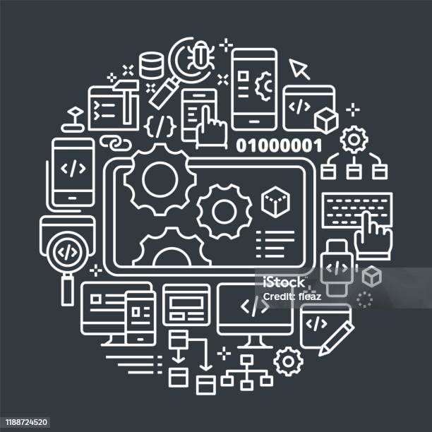 Developer Outline Web App Developer Outline Illustration Concept Stock Illustration ...