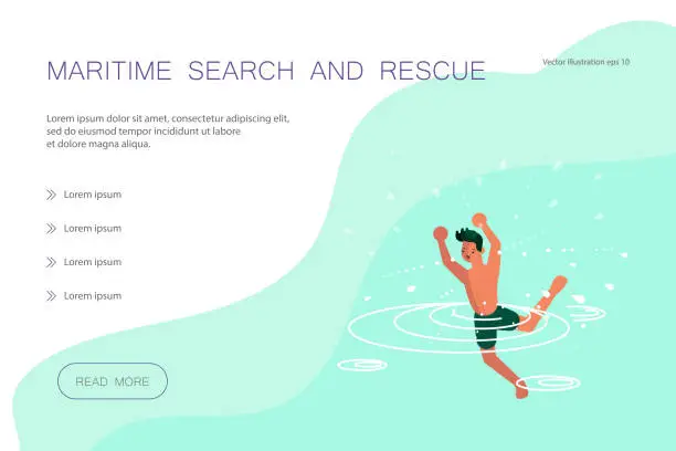 Vector illustration of Maritime Search and Rescue