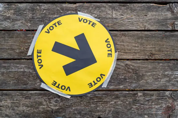 Photo of Election sign at Polling Station, Ontario, Canada