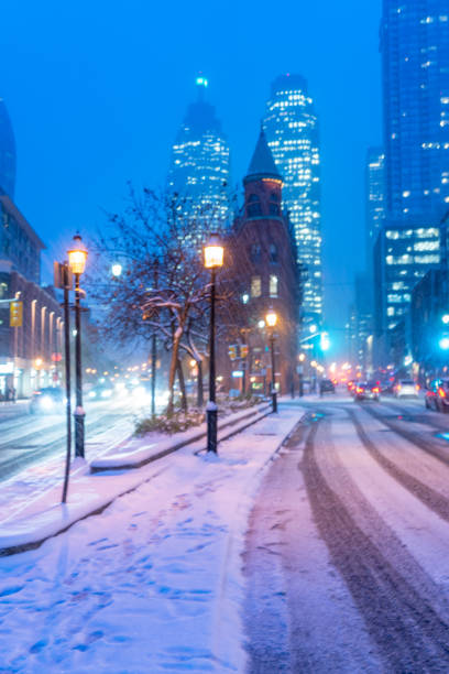 istock Flat Iron Building Toronto at night of Winter 1188728858
