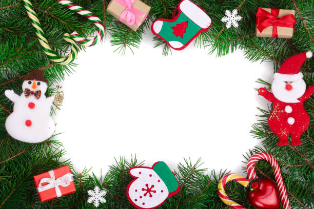 istock Christmas frame decorated isolated on white background with copy space for your text 1188730827