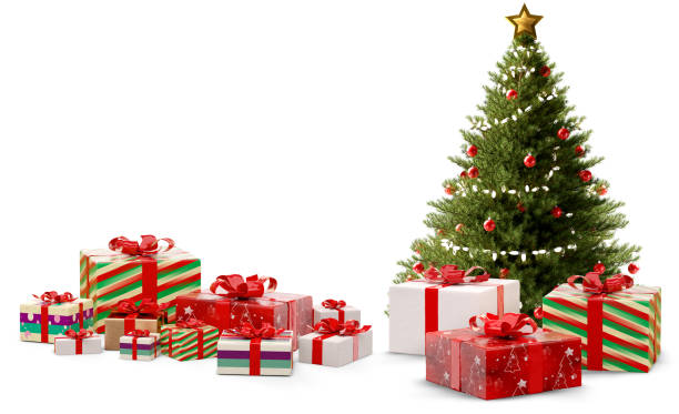 istock Christmas gifts 3d-illustration wrapped packages 1188734071