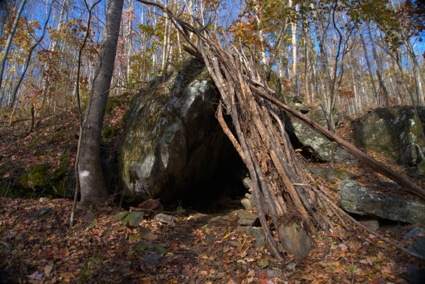 A stone shelter offers backpackers rest atop Blood Mountain, the highest point on the Appalachian Trail in Georgia.