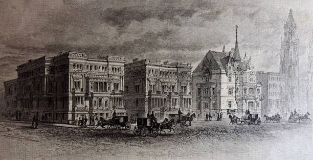 istock Antique illustration - New York 1881 - Fifth Avenue - The Vanderbilt Mansion 1188751764