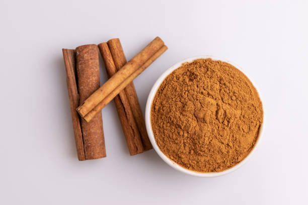 istock Cinnamon sticks isolated on white background, copy space, studio shot, soft light, top view.  Latin name  Cinnamomum cassia 1188755992