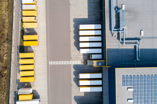 istock Aerial View of Cargo Containers and Distribution Warehouse 1188759516