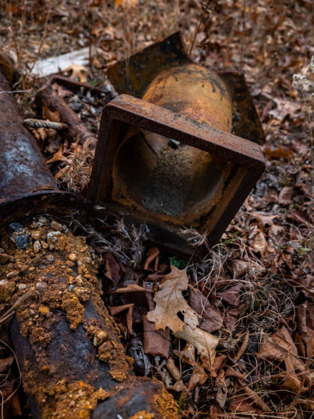 istock Close up of antique rusted water pipes 1188766049