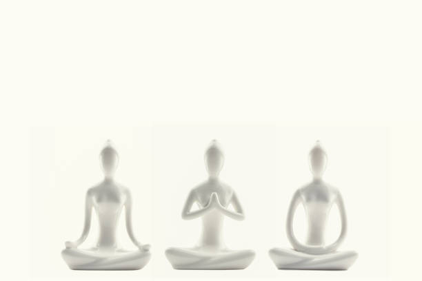 yoga and meditation isolated on white background