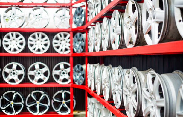 istock used and new chrome car wheels 1188772929