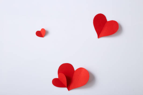 istock Red paper hearts isolated on white background 1188778440