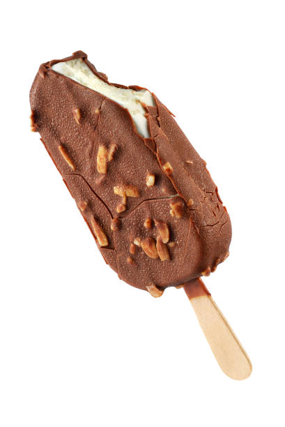 istock Ice cream popsicle with chocolate coating and almond isolated 1188784442