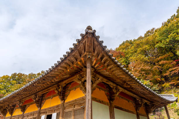 istock A landscape view of a mountain temple covered with maple trees. 1188785241