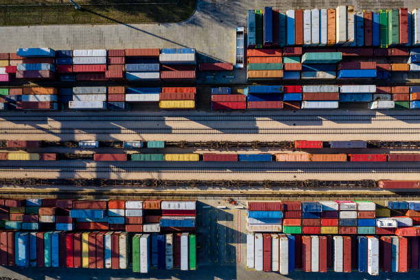 istock Aerial view of Container port 1188796704