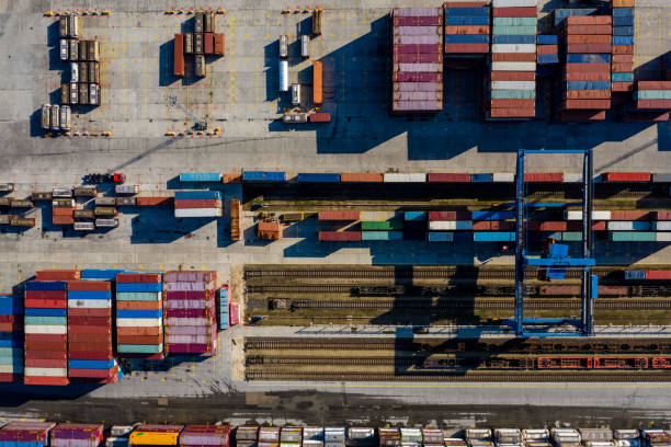 istock Aerial view of Container port 1188797393