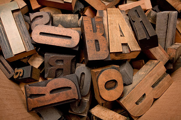 istock Box with wooden letter cases 118880287