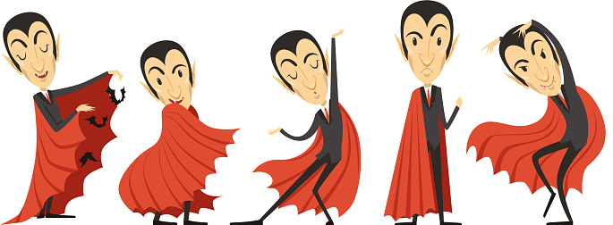 Count Crackula Count Dracula Cartoon Character In Different Poses Vector Set Stock ...