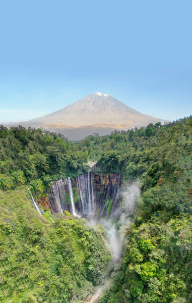 istock Green tropical rainforest with waterfall and mountain 1188812740