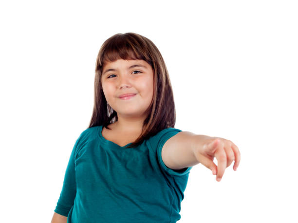istock Beautiful girl indicating with his finger 1188820507