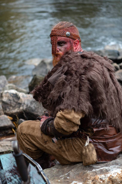 istock Real viking next to the river 1188825053