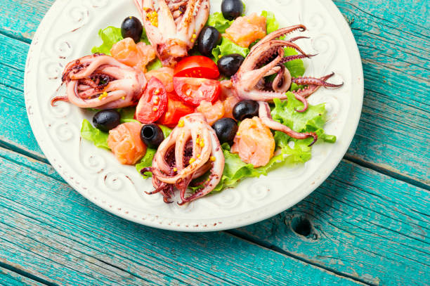 istock Salad with squid and seafood 1188828790