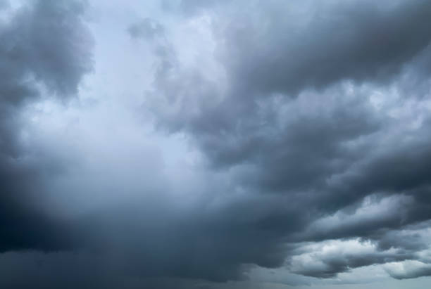 istock Dark dramatic sky and clouds. Background for death and sad concept. Gray sky and fluffy white clouds. Thunder and storm sky. Sad and moody sky. Nature background. Dead abstract background. Cloudscape. 1188830764