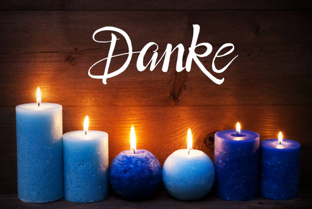 istock Romantic Turquoise Candle Light , Danke Means Thank You 1188836133