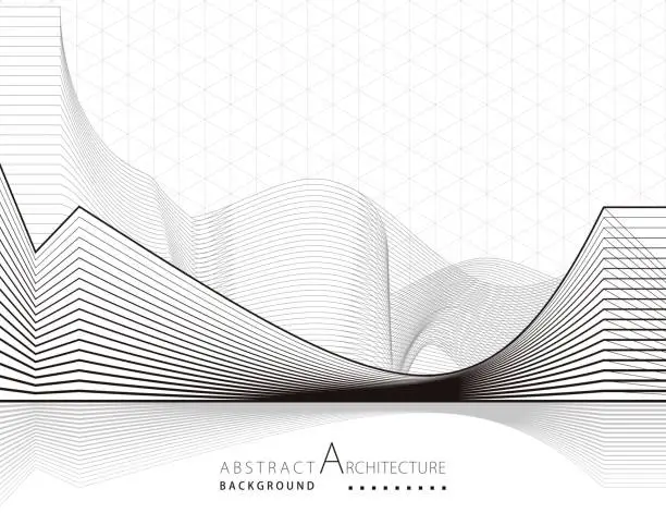 Vector illustration of 3D illustration Architecture Construction Abstract Background.