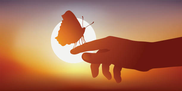 istock A butterfly placed on a finger to symbolize the fragility of life 1188839007