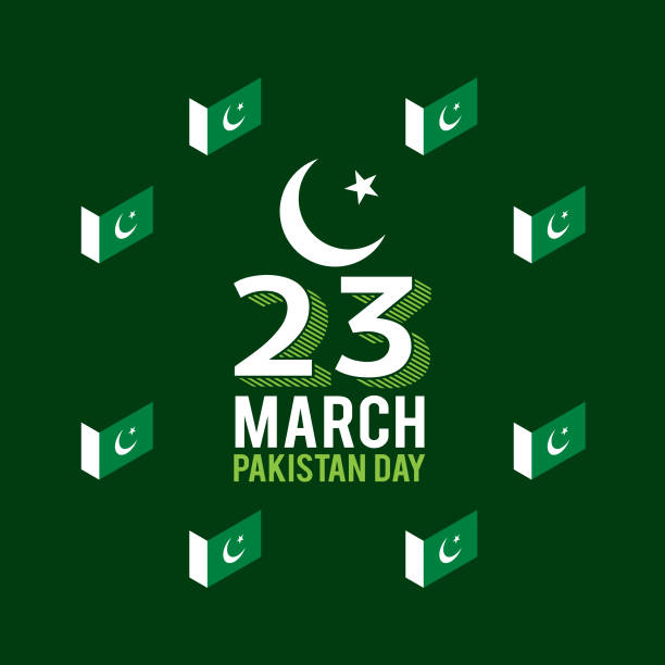 istock 23rd March - Pakistan Resolution Day. English Typography with Flags on Green Background - Vector Illustration 1188839298