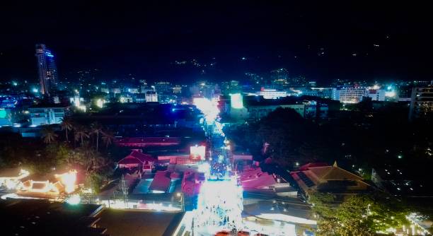 istock Phuket Patong Thailand at night from above by drone 1188840731
