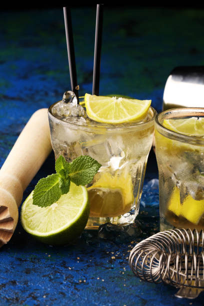 istock Lemon Fruit Lime Caipirinha of Brazil. Cocktail with lemon and mint 1188845643