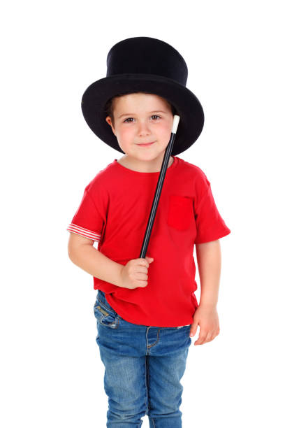 istock Funny small magician  with a top hat and a magic wand 1188846877