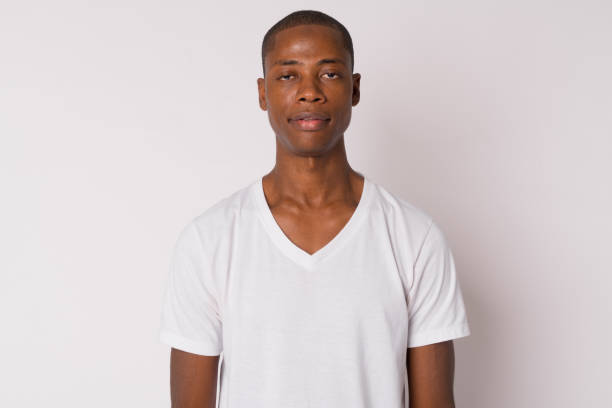 istock Face of young handsome bald African man 1188846986