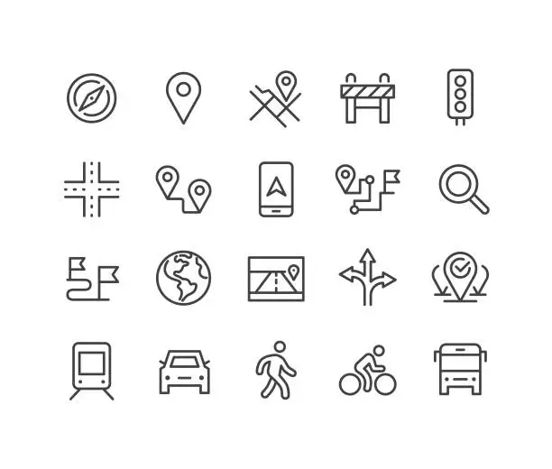 Vector illustration of Navigation Icons Set - Classic Line Series