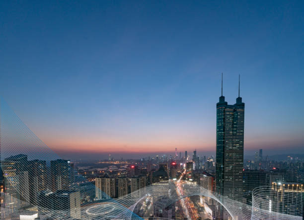 istock Smart city and communication network concept Aerial View 1188847687