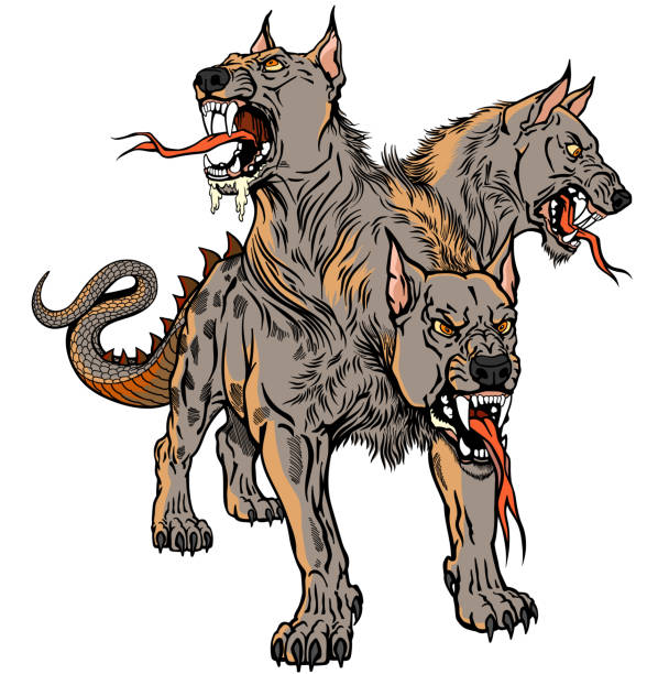  Ilustración de Tatuaje Cerberus Hellhound y más Vectores Libres de Derechos de Cerbero