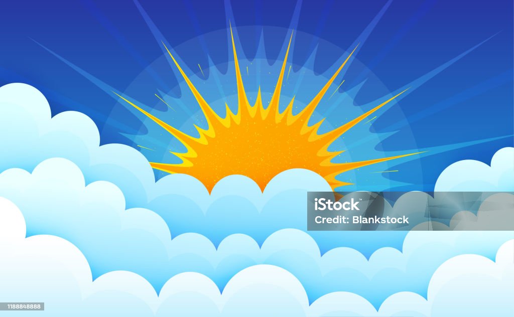 Ilustración de Nubes De Dibujos Animados Con Sol En El Cielo Azul Nubes Esponjosas De Cúmulos Paisaje Nublado En El Cielo Azul Vector y más Vectores Libres de Derechos de Abstracto - Ilustración de Nubes De Dibujos Animados Con Sol En El Cielo Azul Nubes Esponjosas De Cúmulos Paisaje Nublado En El Cielo Azul Vector y más Vectores Libres de Derechos de Abstracto -