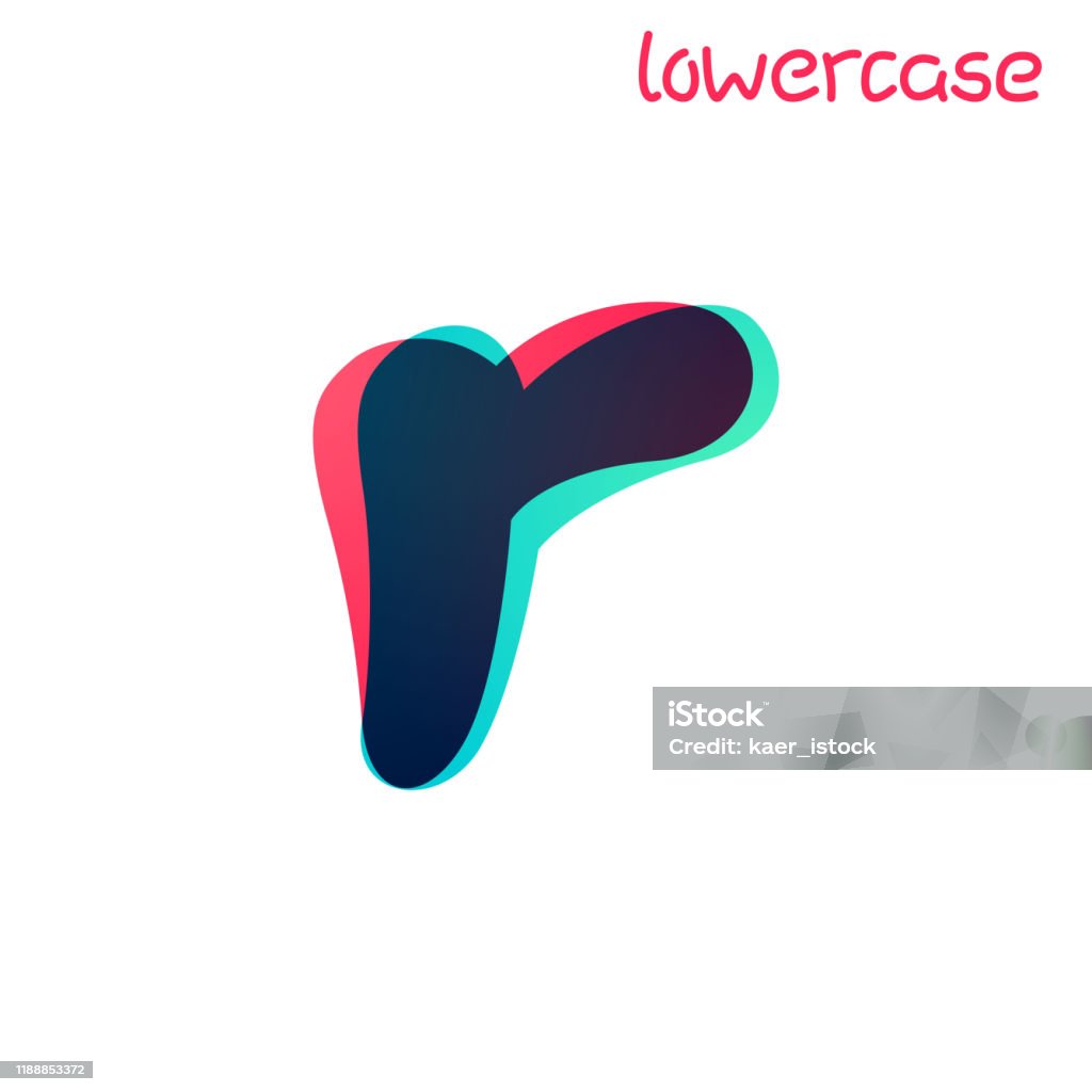 Overlapping Gradient Lowercase Letter R Logotype Stock Illustration ...