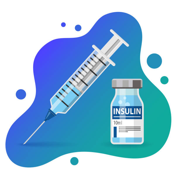 ilustrações de stock, clip art, desenhos animados e ícones de diabetes insulin vial syringe - syringe vaccination vial insulin