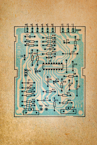 Electronic paper schematic diagram of retro television.