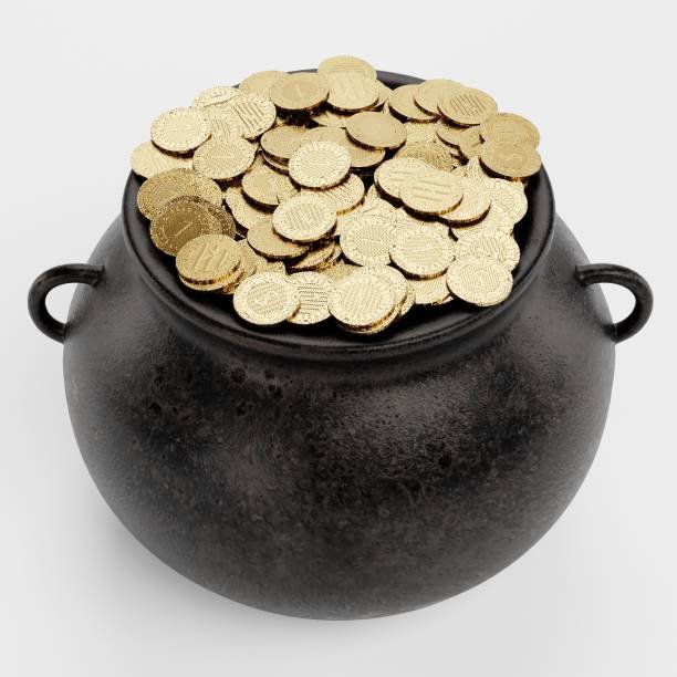 istock Realistic 3d Render of Pot with Money 1188864704