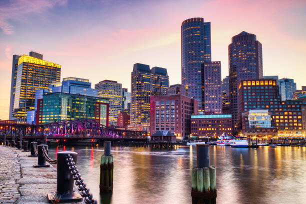 istock Boston Skyline with Financial District and Boston Harbor 1188864775