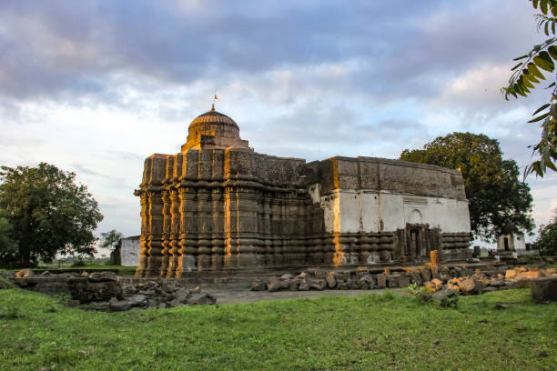 Old temple building designing pillar and wall