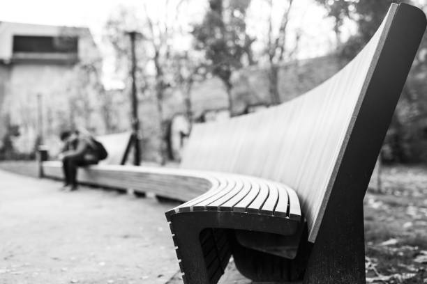 istock Wood background, bench, black and white 1188874551