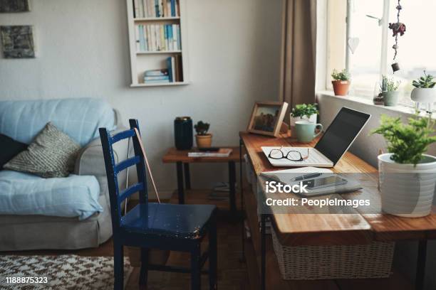 Welcome To My Home Office Stock Photo - Download Image Now - Working At Home, Desk, Domestic Life