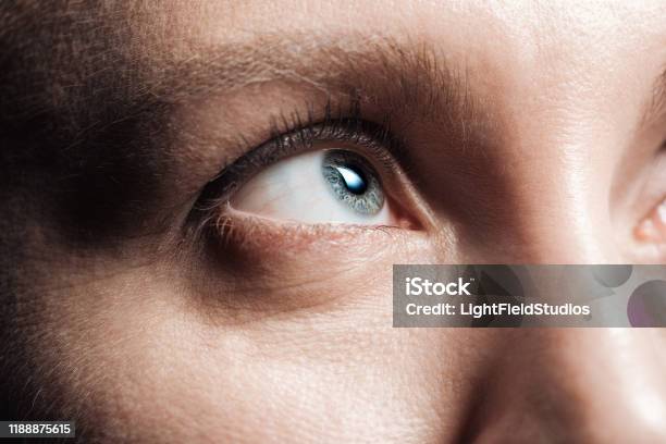 Closeup Of Young Crying Man Eyes With A Tears Stock Photo - Download Image  Now - Teardrop, Crying, Men - iStock