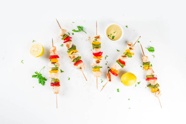 istock Chicken skewers with vegetables 1188875748