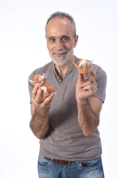 istock man with food on white background 1188879148