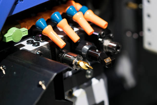 istock Operator machining automotive part by cnc turning machine, 1188879836