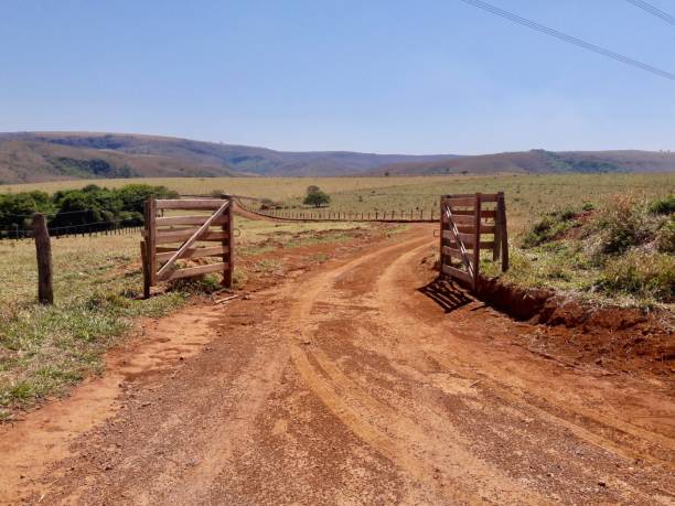 otwarta brama na farmie - farm gate zdjęcia i obrazy z banku zdjęć